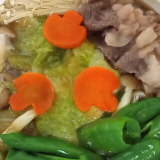 白菜☆豆腐☆きのこ☆牛蒡☆バラ肉deすき煮